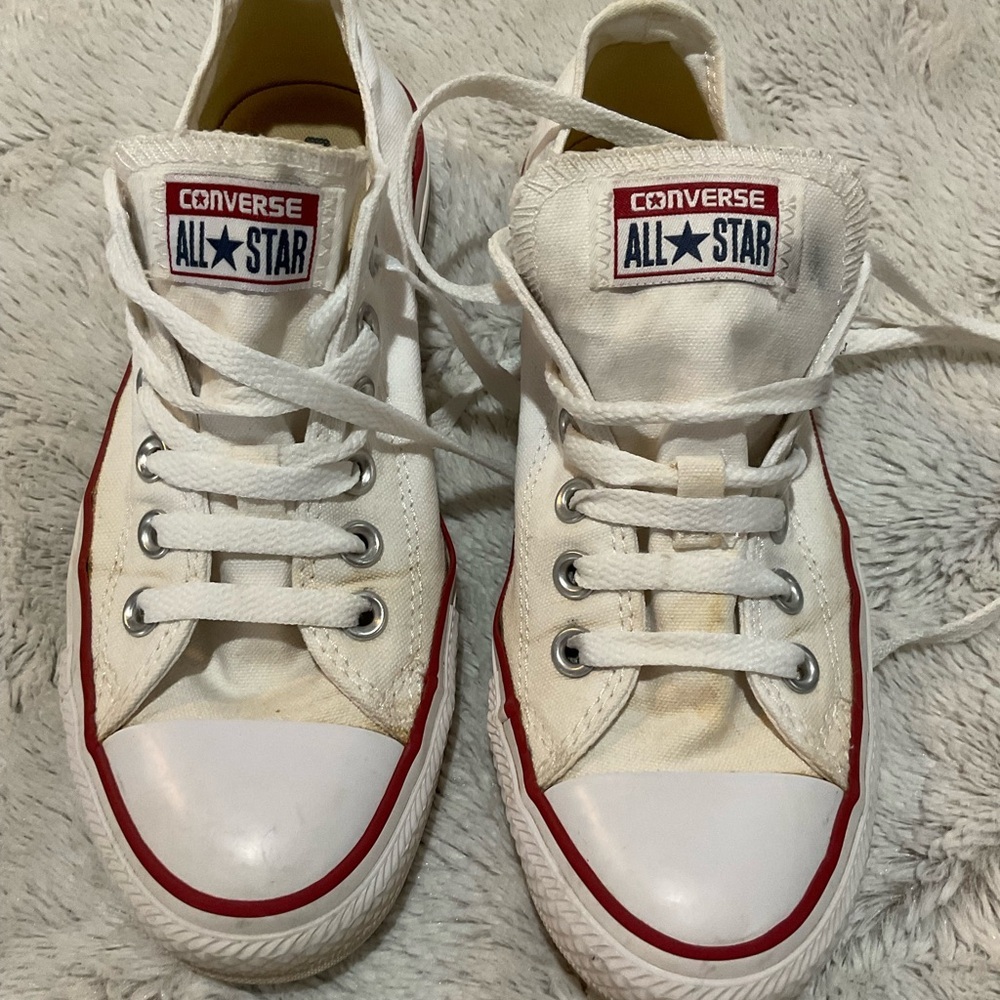 Converse White and Red Chuck Taylor Sneakers - Picture 6 of 7